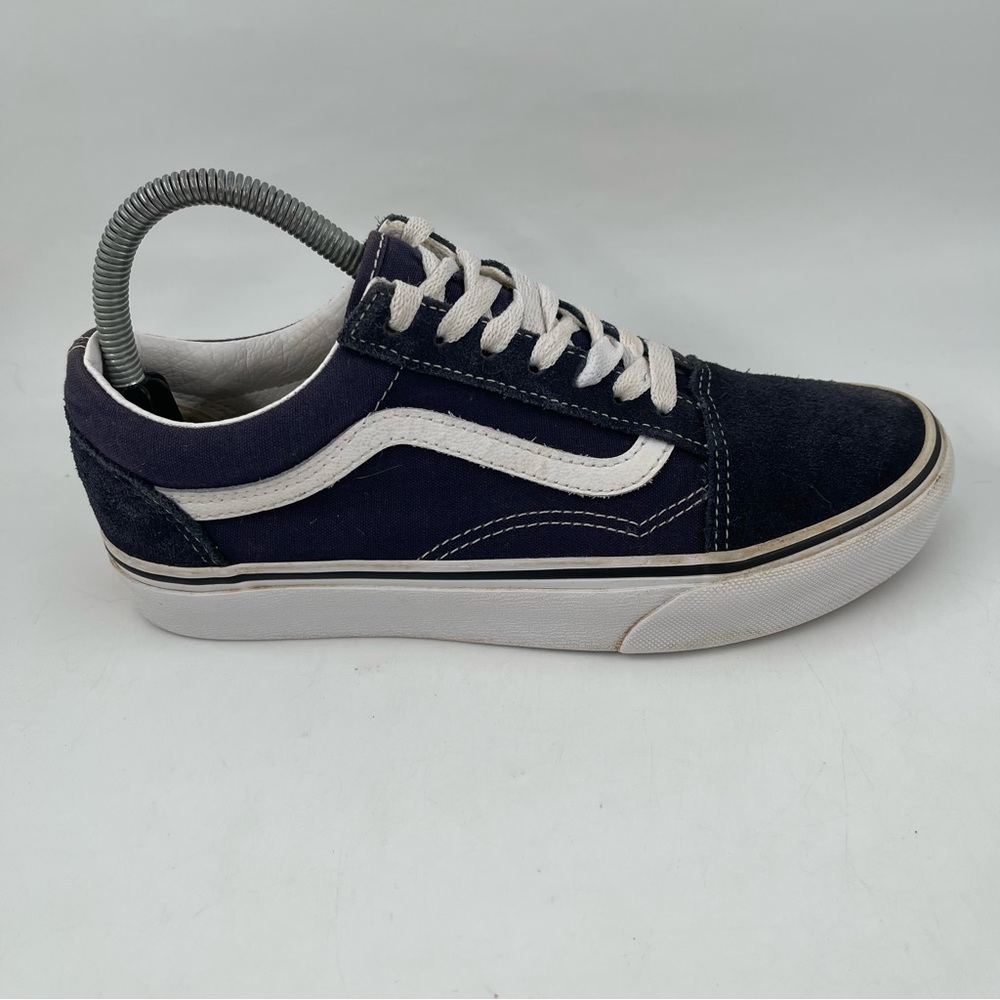 Vans Unisex Old Skool - Women’s SZ 7.5 - Black White Suede Canvas Shoes Sneakers